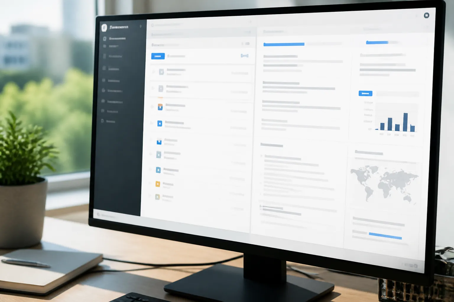 Écran affichant une interface de recherche et de veille documentaire structurée
